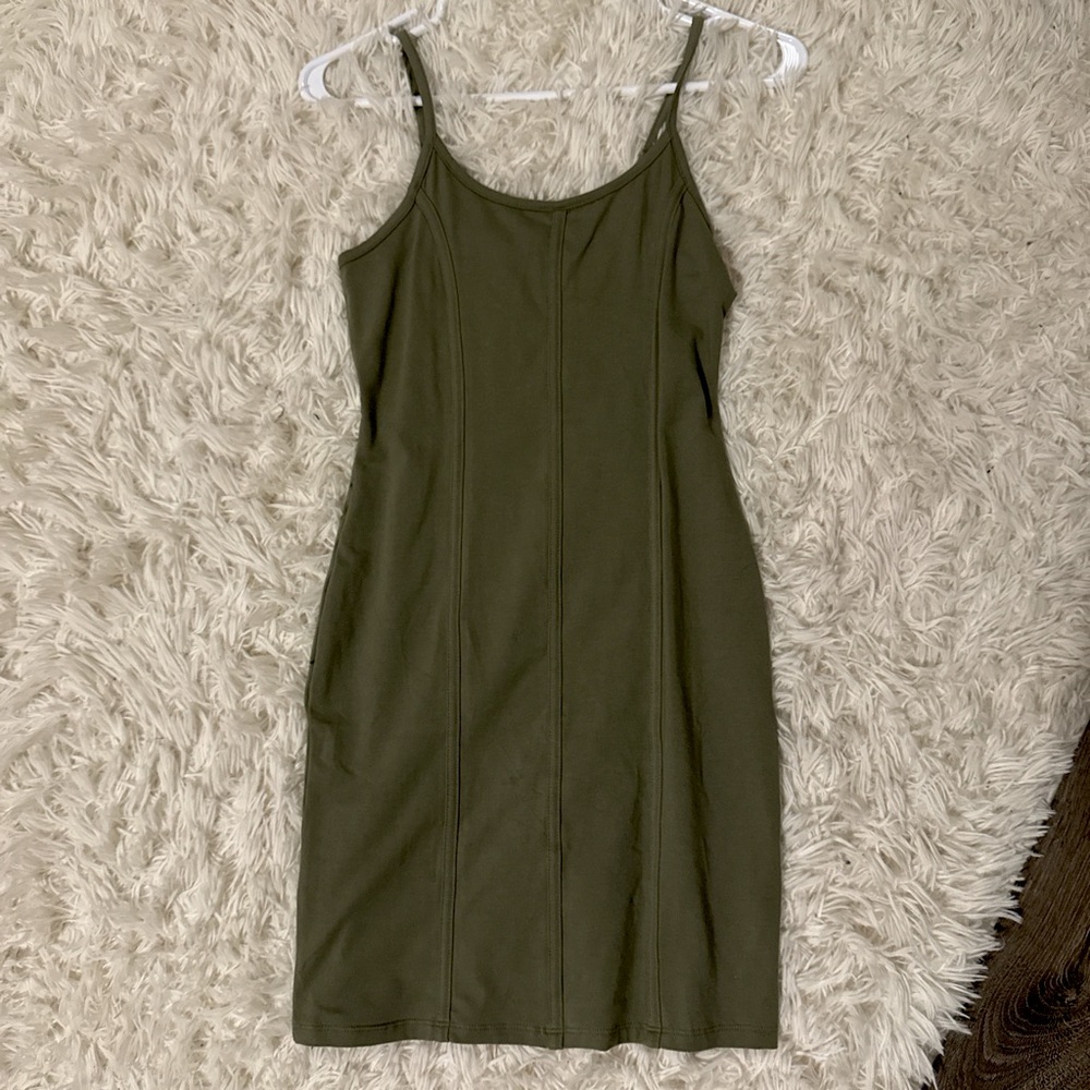 Small forest green tight dress.